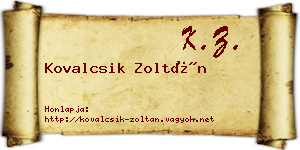 Kovalcsik Zoltán névjegykártya